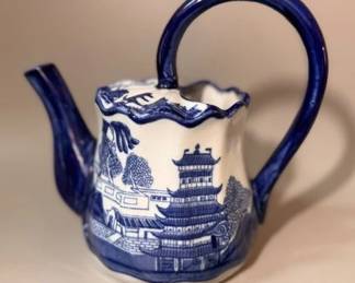 Victoria ware ironstone flow blue teapot