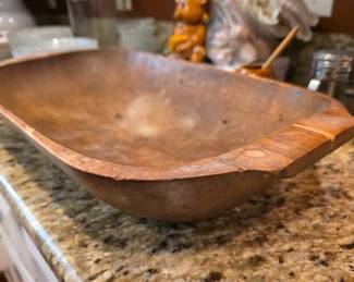 Wood dough bowl