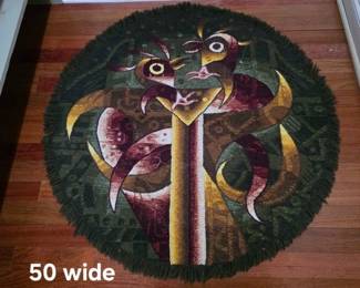 Peruvian hand knotted wool rug