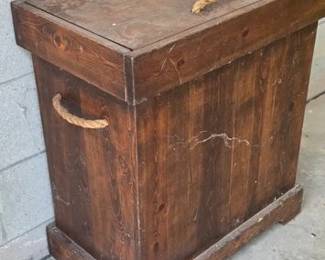 Lift top pine storage bin