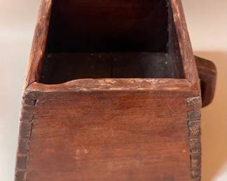 Antique wooden chinese rice bucket