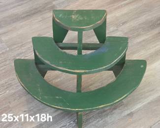 Vintage painted wood plant stand, riser