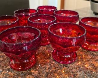 Ruby red glass sherbets
