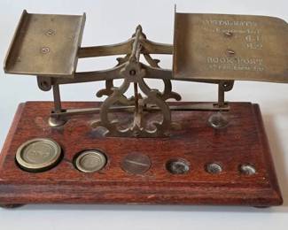 Antique brass British postal scale