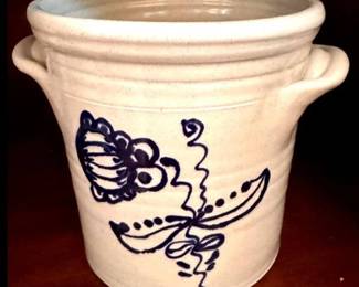 Salt glazed stoneware crock