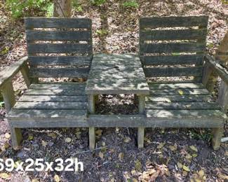 Outdoor two seat bench