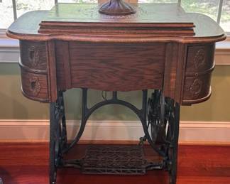 Vintage sewing machine cabinet