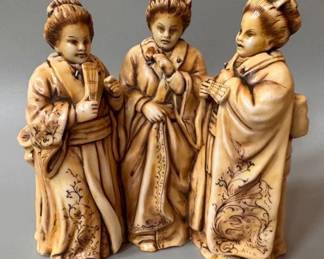 Carved resin Japanese Okimono figure