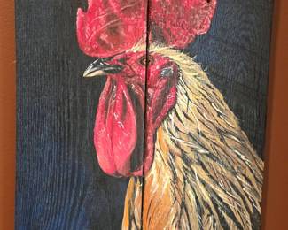 Signed painting on wood