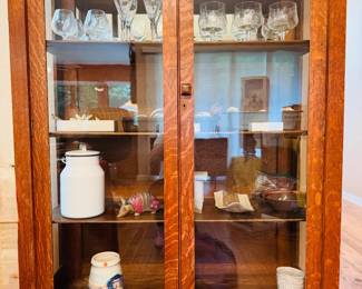 Mission Oak China cabinet