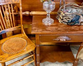Hand tooled leather chairs