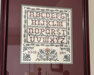 CROSS STITCHED SAMPLER