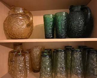 ANCHOR HOCKING LIDO MILANO TEXTURED TUMBLERS AND PITCHERS