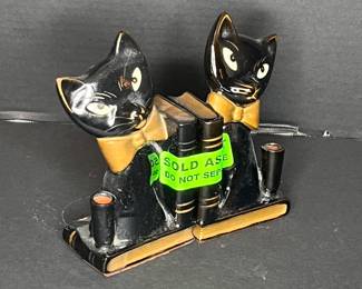 MID CENTURY CAT BOOKENDS