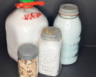 BALL AND MASON JARS - WOLFE DAIRY JAR