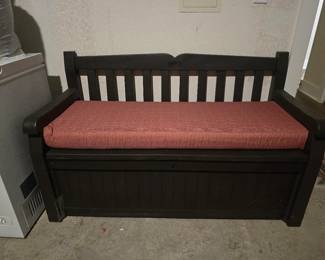 Patio bench with storage