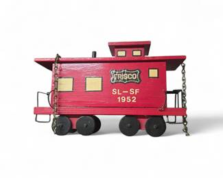  red wooden model train caboose "St. Louis-San Francisco Railway"