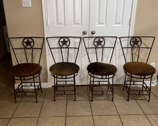 Cow hide kitchen chairs 