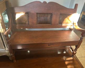 Cow hide bench