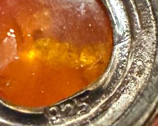 Baltic Amber Earrings 925 Sterling Silver Dangle Drop Earrings