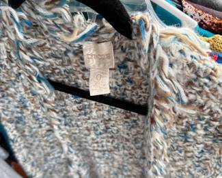 $25 - Chico's Size 0 Chunky Marled Knit Open Front Fringed Cardigan