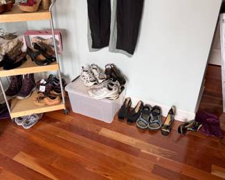 Assorted Women's Shoes Including Sneakers, Sandals, and Heels