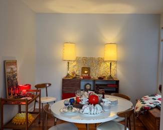 Mid-Century Modern Dining Set and Room Contents