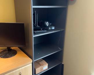 black shelving unit 