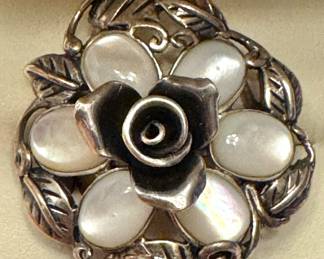 Sterling Silver Moonstone Floral Ring