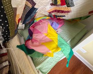 various vintage  quilts 
