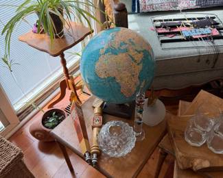 Cram's Imperial World Globe and Assorted Decor