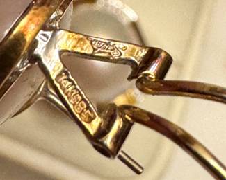 14K Gold Pearl & Diamond Halo Earrings – Classic Round Clip-On Studs