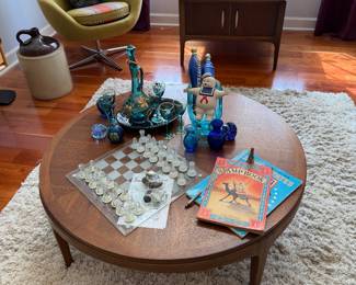 $350 - Walnut Round Coffee Table — Lane Rhythm Mid-Century Modern