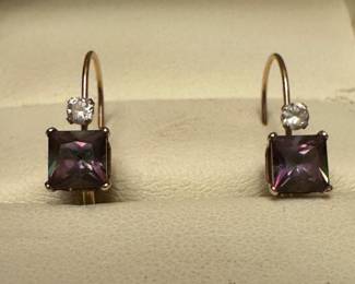 10k Gold Mystic Topaz Stud Earrings 