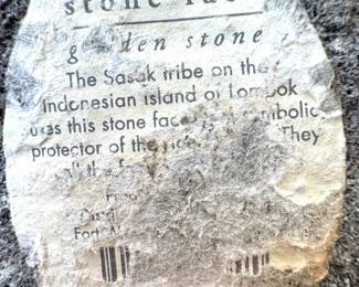 Carved Volcanic Stone Modernist Face Sculpture