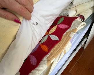 various vintage  quilts 