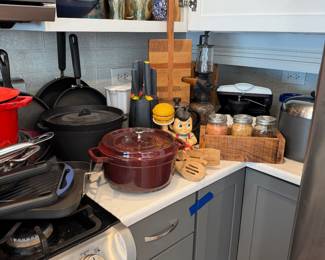 Enameled Cast Iron Dutch Ovens and Vinyl Advertising Coin Bank
