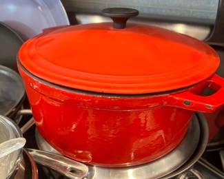 $75, Martha Stewart Enameled Cast Iron Dutch Oven Red With Lid Heavy Duty Cooking Pot Kitchen Cookware