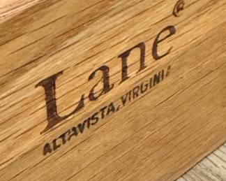 $225, Lane Altavista Mid Century Modern Walnut Nightstand Side Table Single Drawer Brass Pull Storage