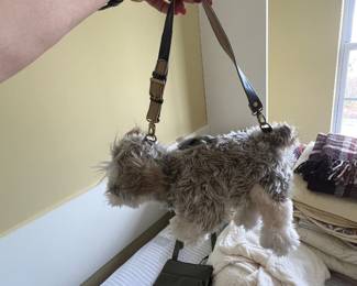 stuffed dog shoulder bag