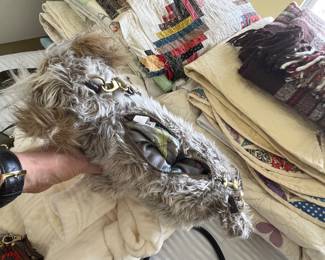 stuffed dog shoulder bag