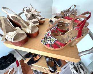 Mixed Material Platform Wedge Sandals and Casual Footwear Collection