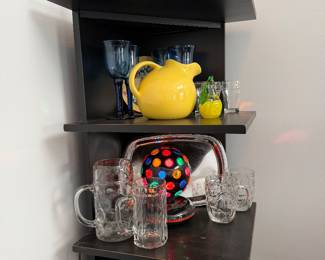 Fiesta Sunflower Yellow Disc Pitcher & Mixed Glassware Lot