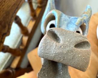 $35 - Whimsical Studio Pottery Dragon Head with Blue Glaze