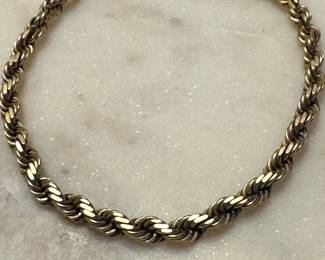 14k Gold Rope Bracelet 