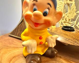 $20, Walt Disney Productions Vinyl Dopey Squeak Toy Figure - Ledraplastic - Lanco
