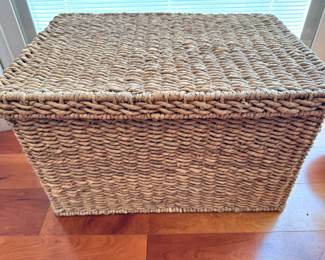 $50, Contemporary Woven Seagrass Lidded Storage Trunk