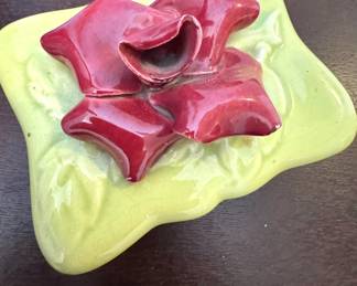 $15 - Ceramic Rose Motif Decorative Trinket Dish