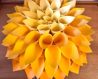 $25, Giant Yellow Gradient Paper Dahlia Wall Decor