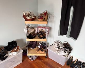 Assorted Women's Shoes Including Sneakers, Sandals, and Heels